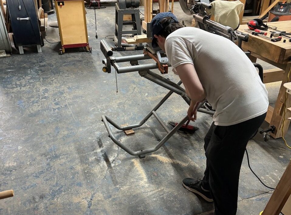 Cleaning the shop floor at 10BitWorks Makerspace